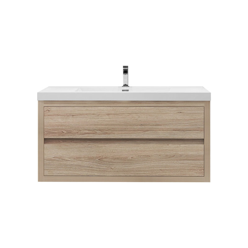 Meuble-lavabo simple 41,5 po avec plateau Futral, Chêne blanc