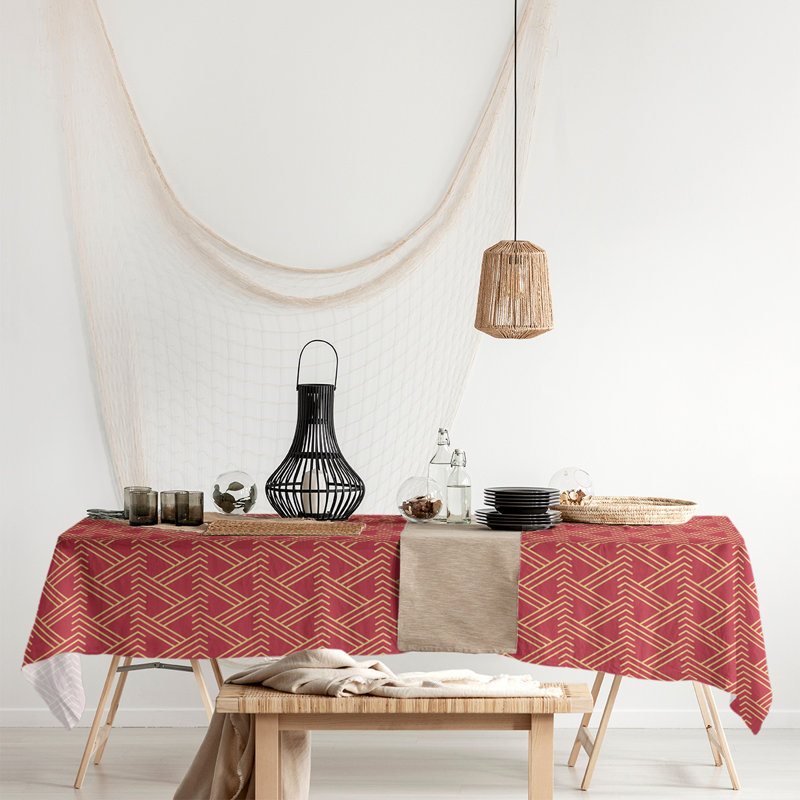 Classic Zig Zag Tablecloth, Red/Yellow