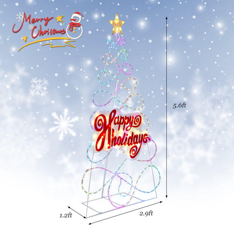 5,6 pi Arbre de Noël avec étoile colorée