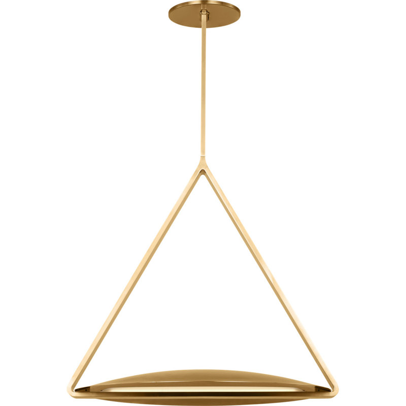 Cymbal Large Pendant, Hand Rubbed Antique Brass