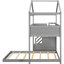 Lit simple superposé au-dessus d'un lit double gris avec rangement pratique et option d'escalier pratique-965756655