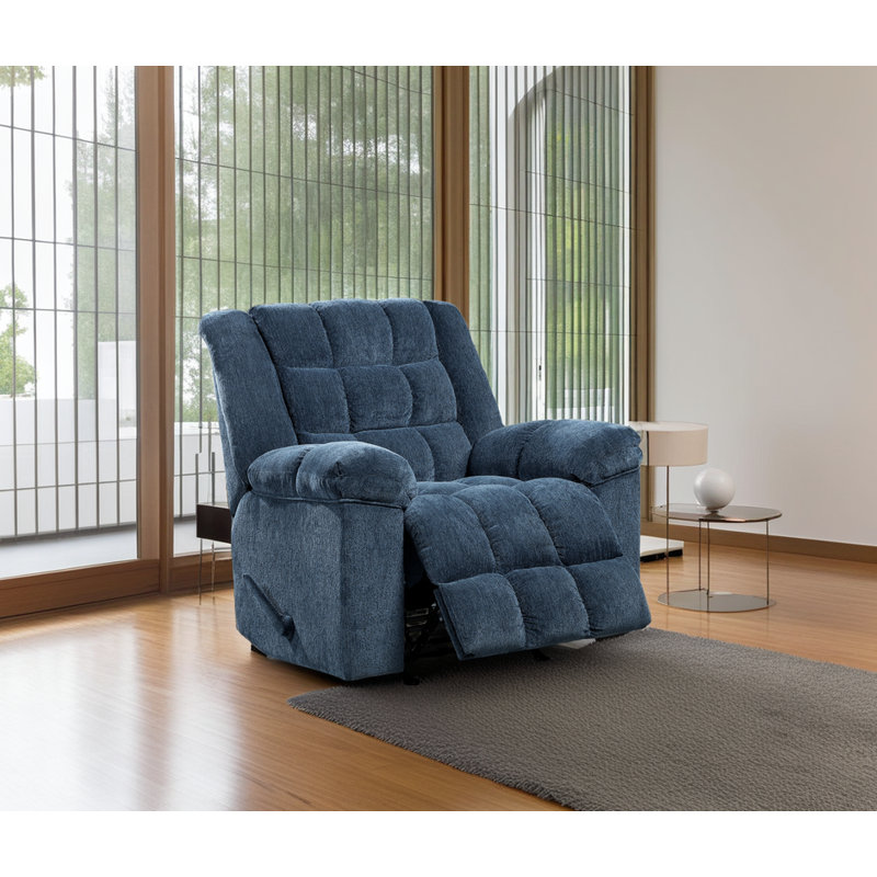 Fauteuil inclinable de fauteuil berçant surdimensionné - tissu chenille - structure en contreplaqué - dossier amovible - inclinaison par poignée?