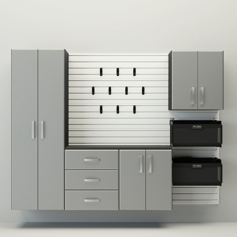 Deluxe 4 Piece Storage System, White/Silver