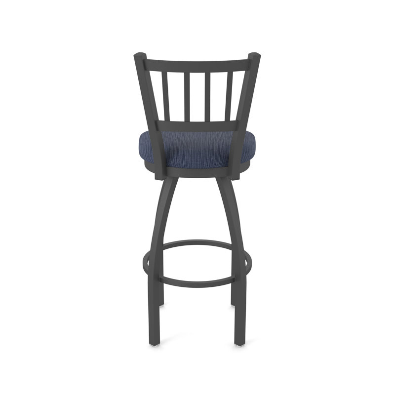 Tabouret pivotant XL 810 Contessa, Étain, Tissu - ancre graphique, Très haut (assise de 36 po de hauteur)