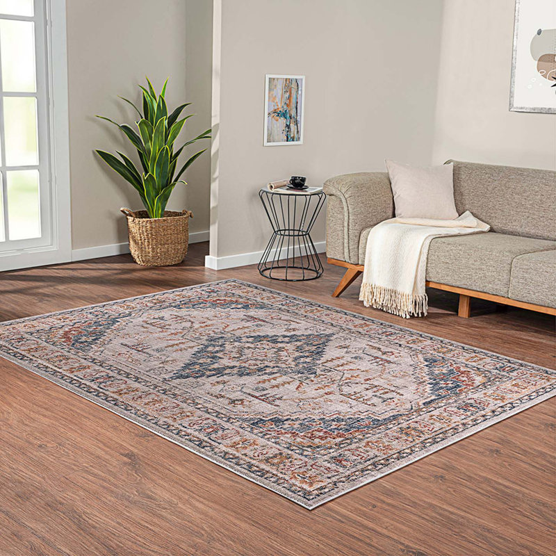 Tapis vintage à motif de médaillon, tapis tissé, Rectangulaire 8 pi x 10 pi
