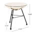 Table d'appoint à la mode en verre trempé avec écorce - blanc, l 17,84 po x P 17,84 po, H 17,49 po, assemblage requis, support de pieds en fer, structure contemporaine, matériau requis