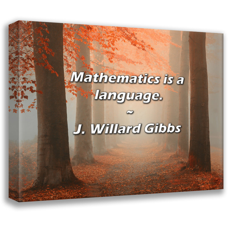 Artsy Quote "Mathematics is a language." By J. Willard Gibbs Gallery Wrapped Canvas, 24" H x 17" W