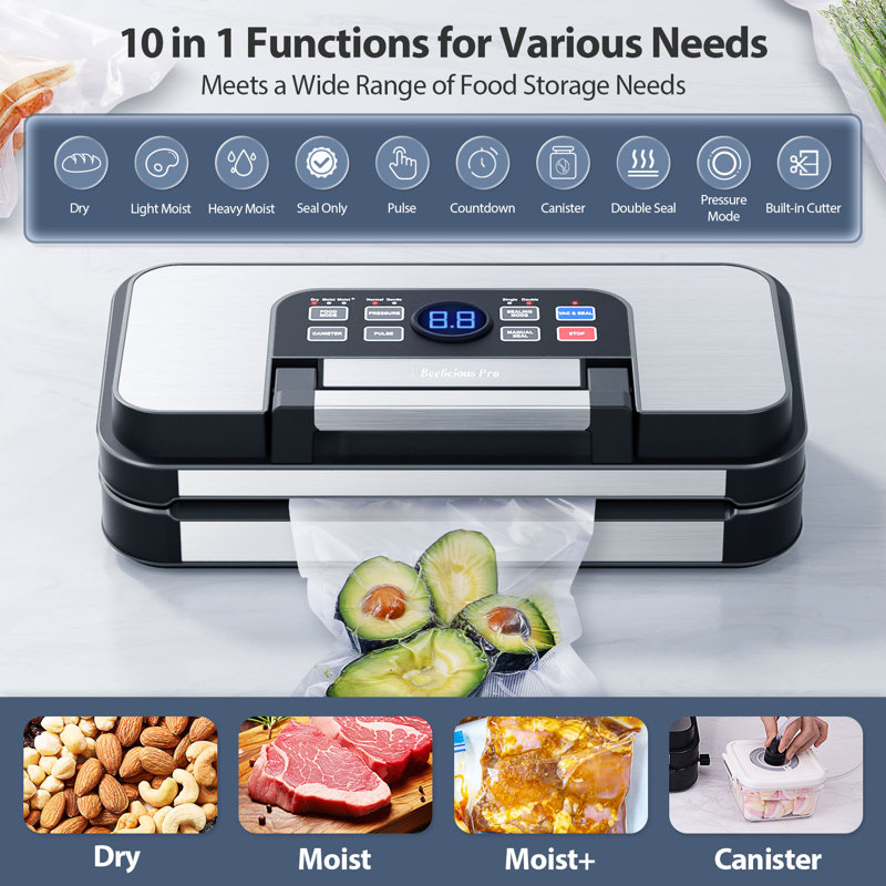 95Kpa Powerful Precision Pro Vacuum Sealer, with 10-in-1 Functions