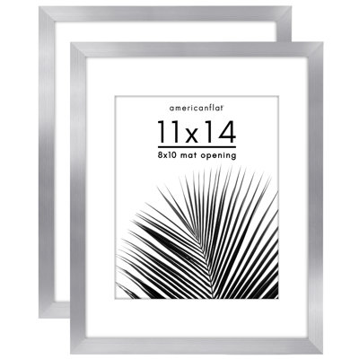 Americanflat Picture Frame - Set of 2 - Frame with Mat - Polished Plexiglass