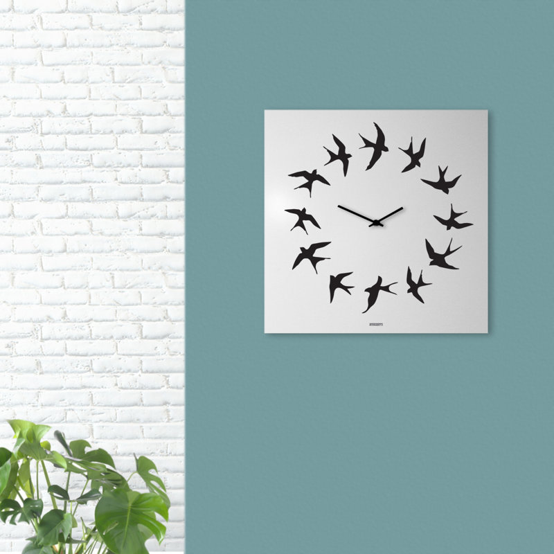 Woodmore Metal Wall Clock, White/Black
