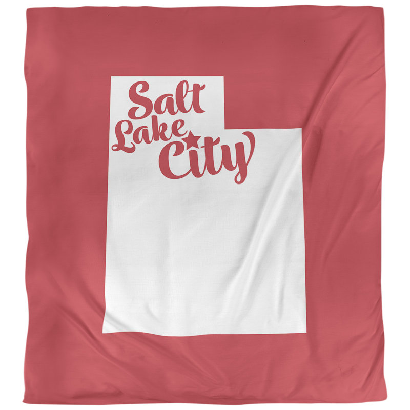Housse de couette réversible simple Salt Lake City Utah, Microfibre, Housse de couette simple TG, Rouge