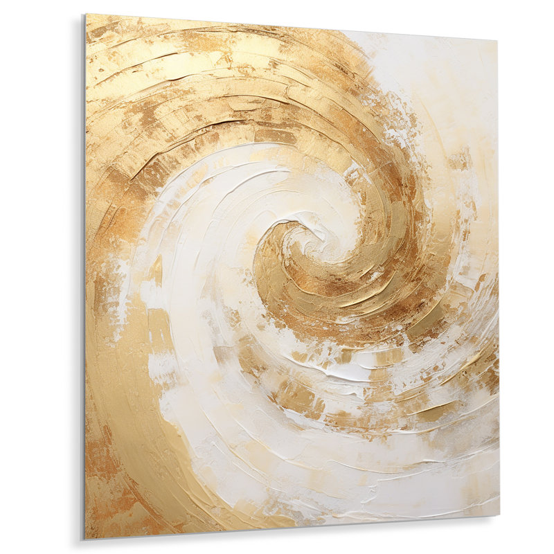 Ebullient Energy Spiral I - spirales abstraites, impressions murales en métal, H 32 po x l 24 po x P 1 po