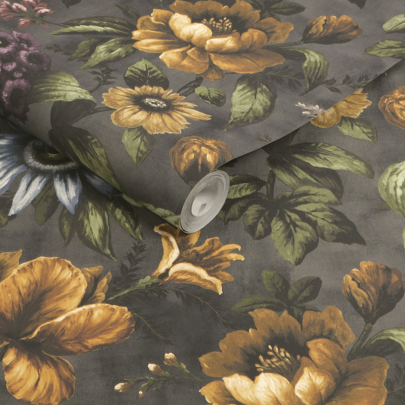 Superfresco Easy Gardenia Floral Wallpaper, Black