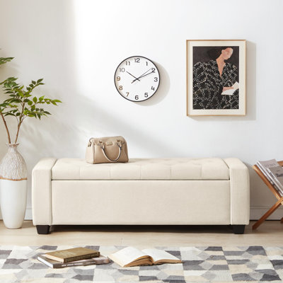 Storage Ottoman Bench with Safety Hinge