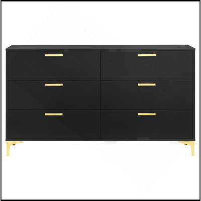 Commode rectangulaire à 6 tiroirs Lexie
