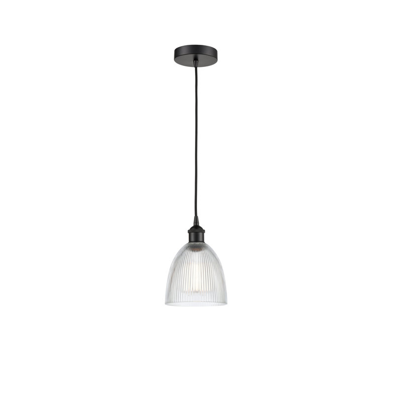 Philomene 1 - Light Single Pendant, Clear, Matte Black
