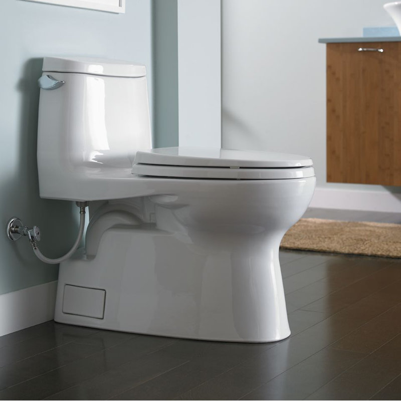 Carlyle® II 1.28 GPF Elongated One-Piece Toilet (Seat Included), Cotton, Left-Hand