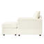 Chaise classique en velours côtelé beige pour le salon. Confort et confort de chaise longue modernes et larges-1367304043