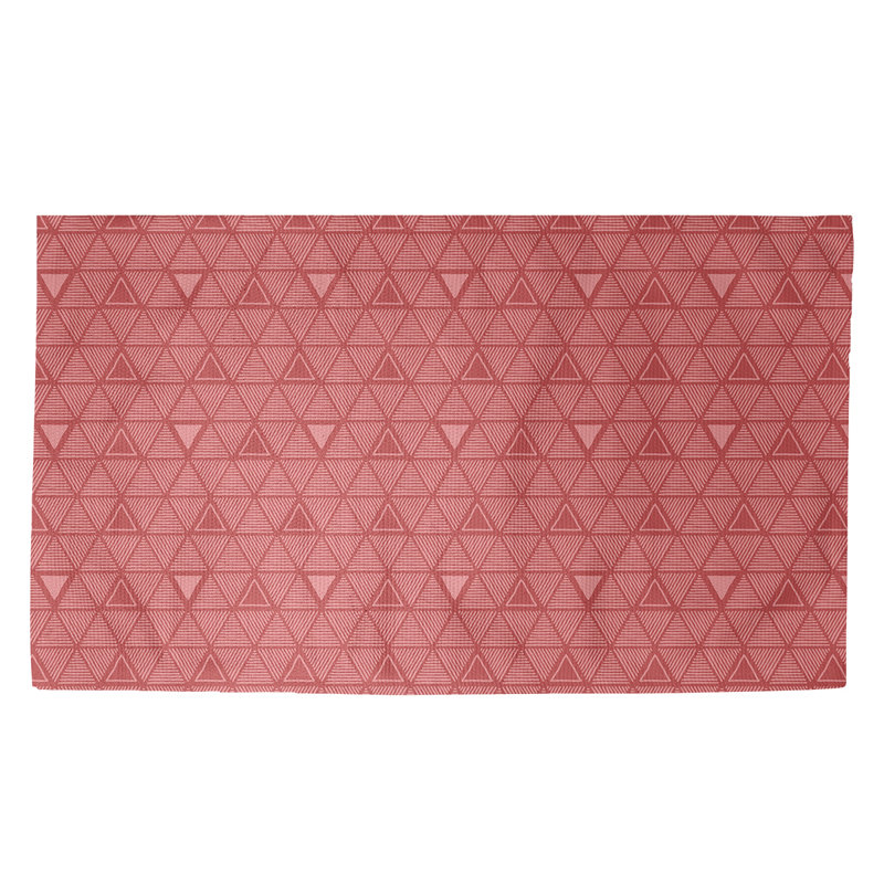 Rouge triangle Tapis décoratif, Rectangle 5 pi x 7 pi