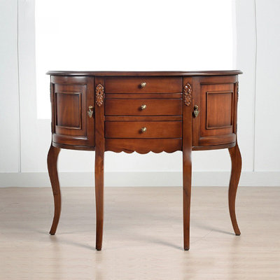 Walnut Solid Wood Bowfront Console Table
