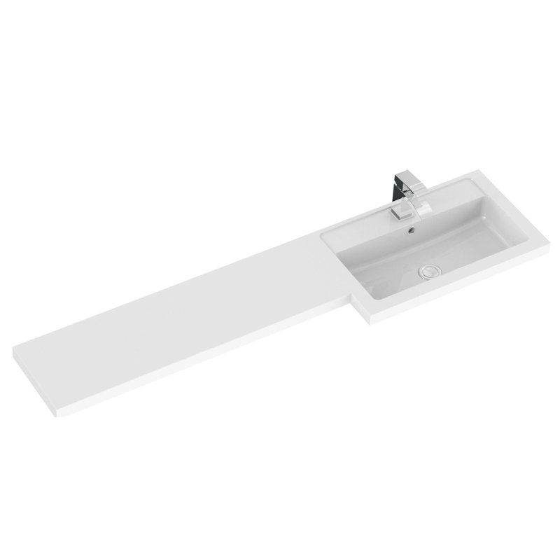 Fusion 150.4 mm Freestanding Single Vanity with Integrated Basin, Gloss White