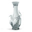 Silver/White 13.75" Porcelain Table Vase