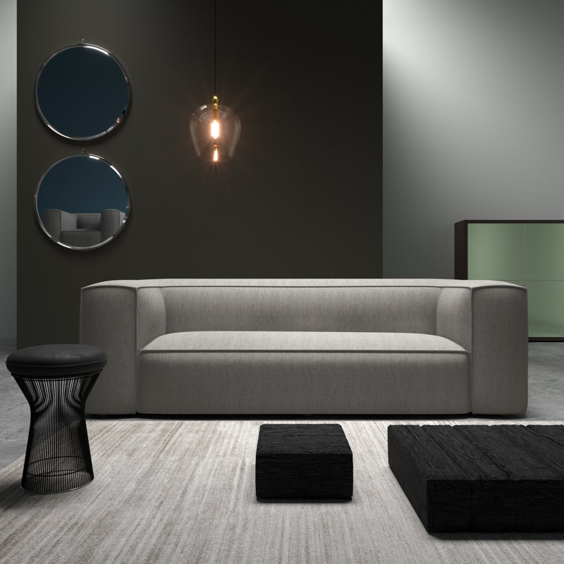 Varick Oversize Track-Arm Sofa with Flange, 30" H x 108" W x 41" D, Weathered, Box Weave Linen Pumice