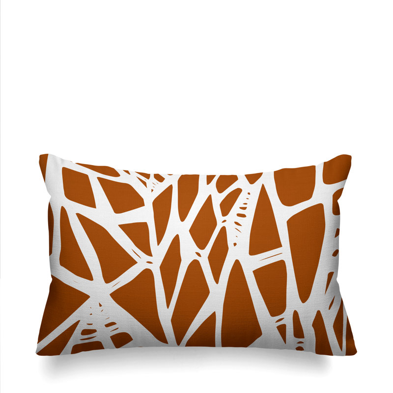 Coussin intérieur / extérieur Rodman Tribal Abstract, Orange brûlé