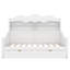 Lit de jour simple avec tiroirs de rangement et étagère de tête de lit, structure de lit de jour rétro en bois-754638212