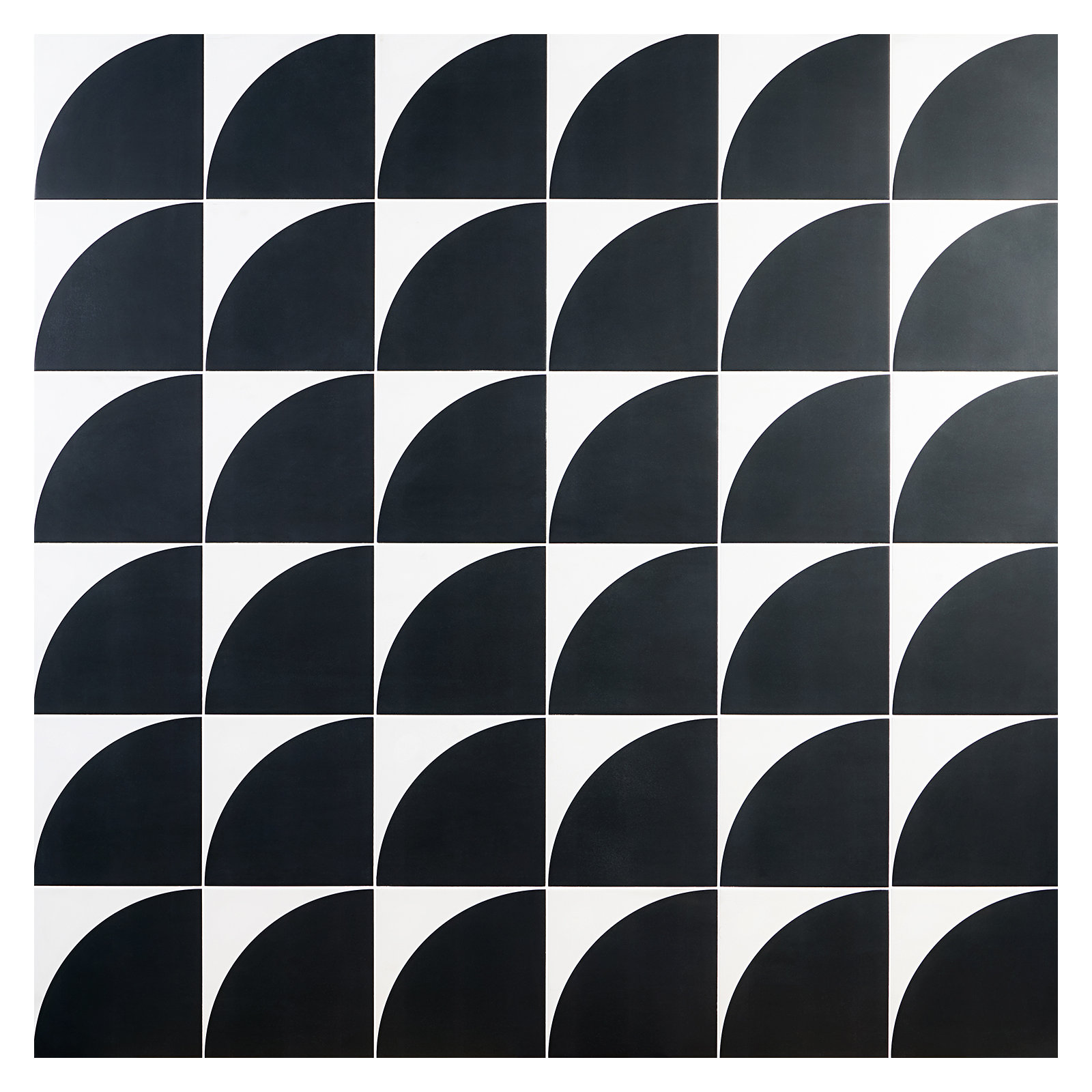 Stacy Garcia Victoria 8" x 8" Porcelain Encaustic Patterned Look Wall & Floor Tile, Black, 8" W x 8" L