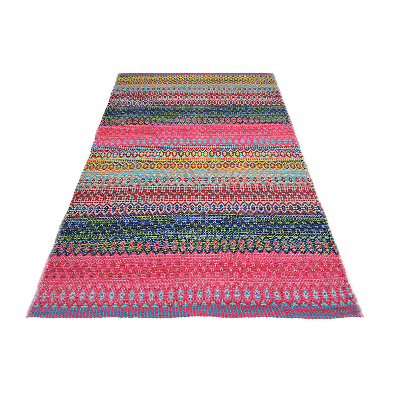 Saffron Geometric Cotton Hand Woven Area Rug, Rectangle 160 x 230cm