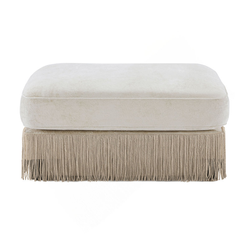 Repose-pieds décoratif en velours, Beige
