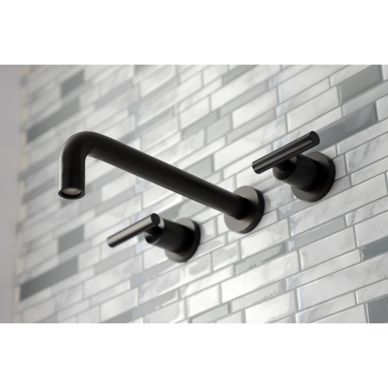 Kingston Brass Manhattan Two-Handle 3-Hole Wall Mount Roman Tub Faucet, Oil Rubbed Bronze