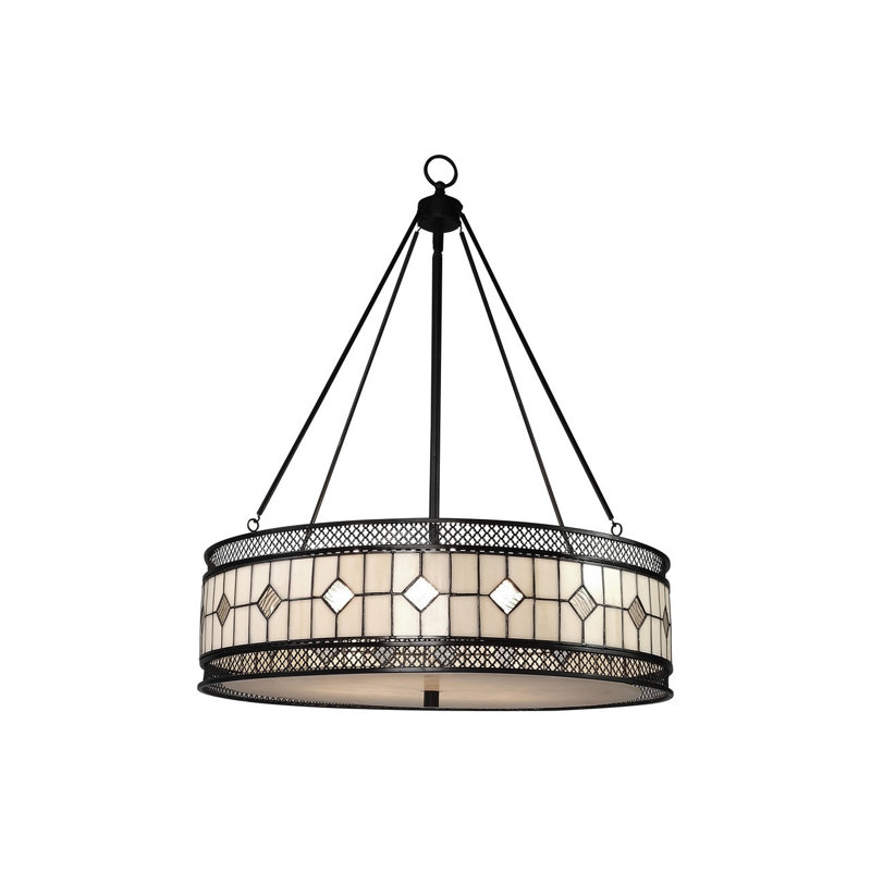 Stroude 3 - Light Black/Cream Drum Pendant