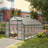 16' X 8' Aluminum Greenhouse Polycarbonate Walk-In Garden Greenhouse Kit With Adjustable Roof Vent, Rain Gutter And Sliding Door For Winter, Clear