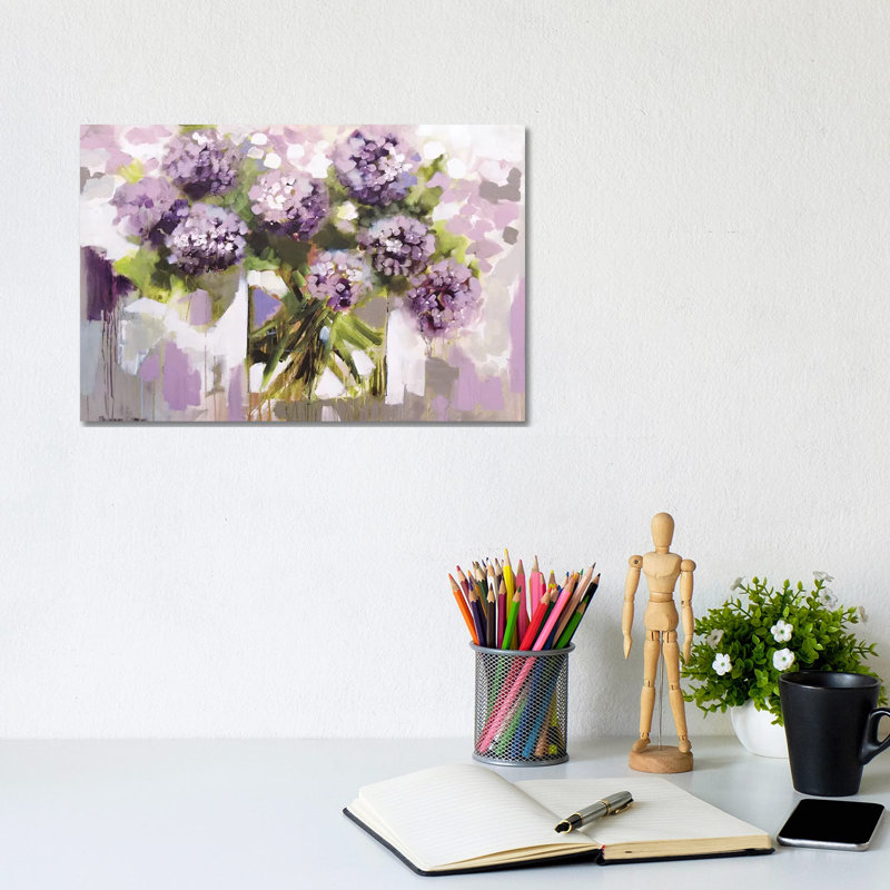 Blush Hydrangea by Amanda J. Brooks - Wrapped Canvas Painting, 20.32 cm H x 30.48 cm W