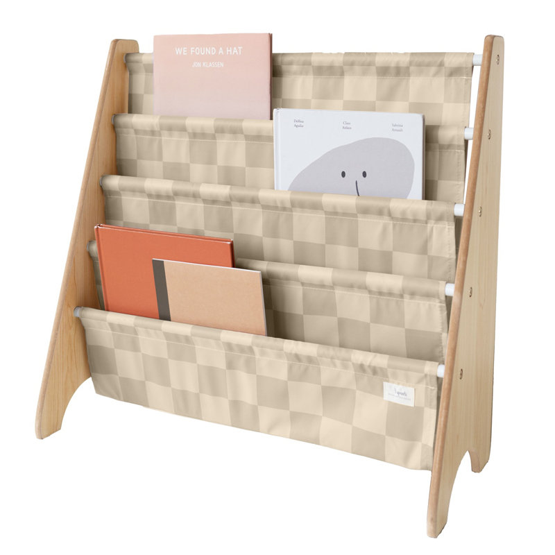 Recycled Book Rack/checkerboard/beige