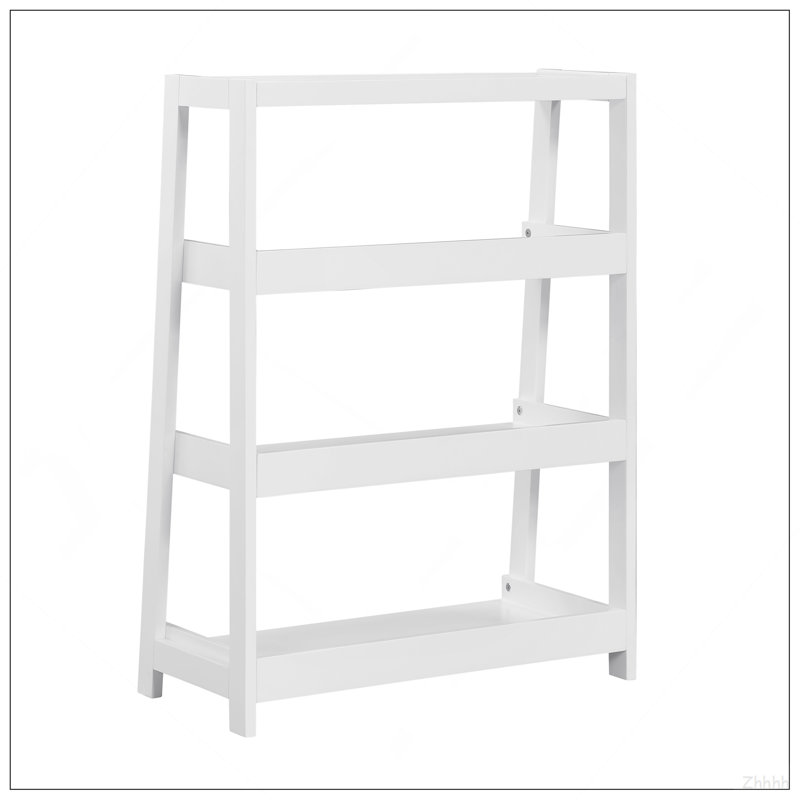 Meuble de rangement moderne en bois avec 3 tablettes, Blanc