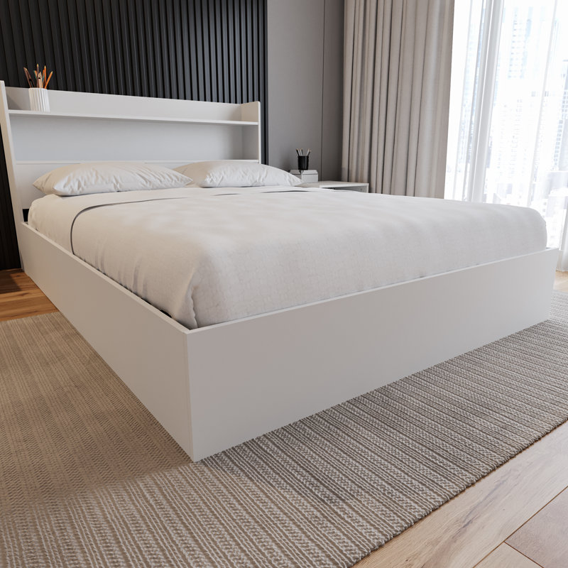 Platform Storage Bed, Queen, White