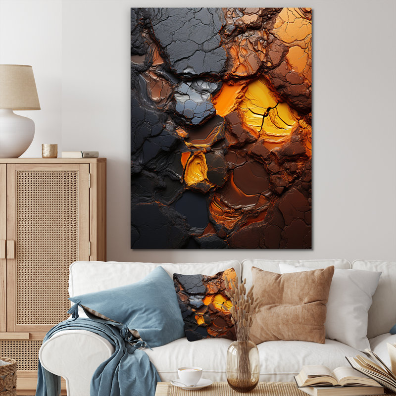 «Moka fondu, lave magique sur toile», H 44 po x l 34 po x P 1,5 po, Toile tendue