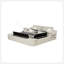 Grand lit multifonctionnel intelligent avec massage, haut-parleurs Bluetooth et rangement en beige