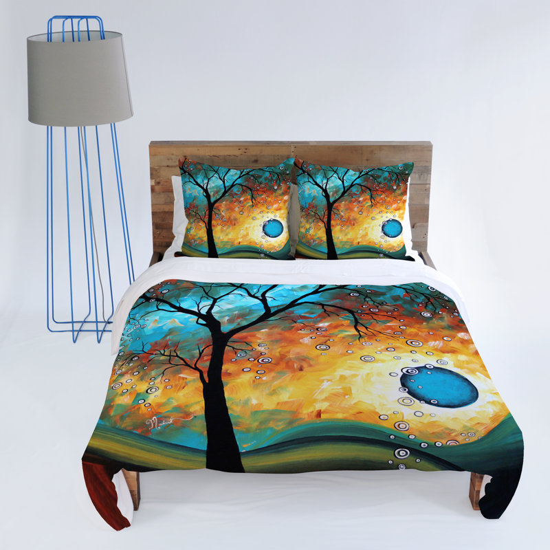 Madart Inc Polyester Floral Duvet Cover, King Duvet Cover + 2 King Shams, Lightweight