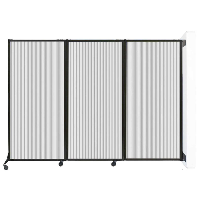 Cloison pliante murale en polycarbonate à fixation rapide, Transparent, H 70 po x l 100 po
