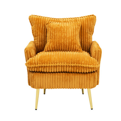 30,31 po, jaune simple, velours côtelé doux et confortable, éponge haute densité, bureau de salon, conception ergonomique pour les accoudoirs arrières, facile à entretenir et à utiliser