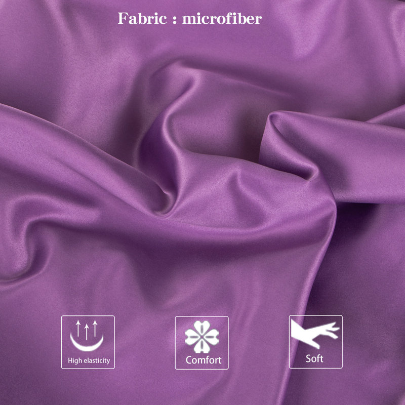  Ensemble de 2 taies d'oreiller en microfibre / polyester pour chambre d'amis, Taie d'oreiller taille très grand, Mauve