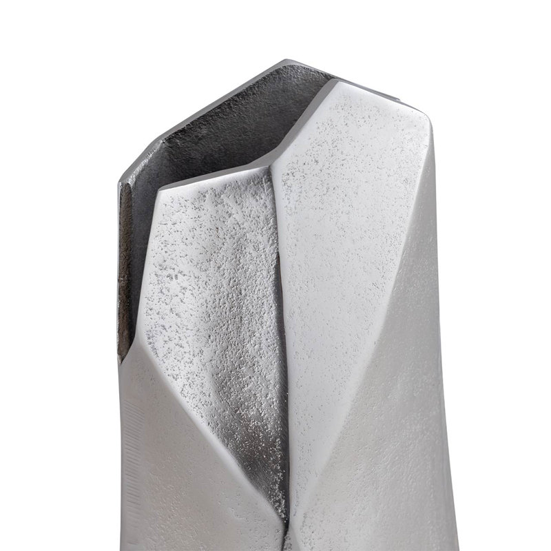 Creasong Silver Metal Floor Vase, 48cm H x 16.5cm W x 14.7cm D