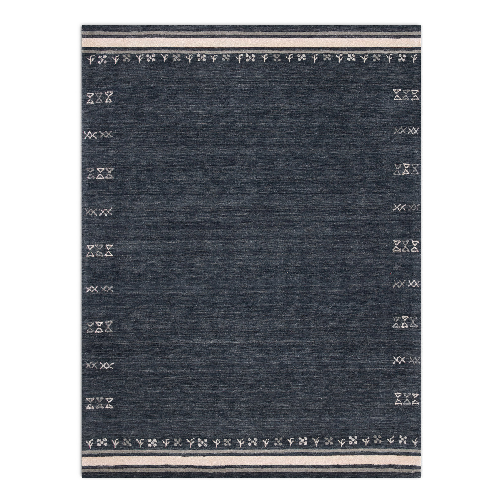 Santiago Handmade Wool Charcoal Rug, Rectangle 10' x 14'