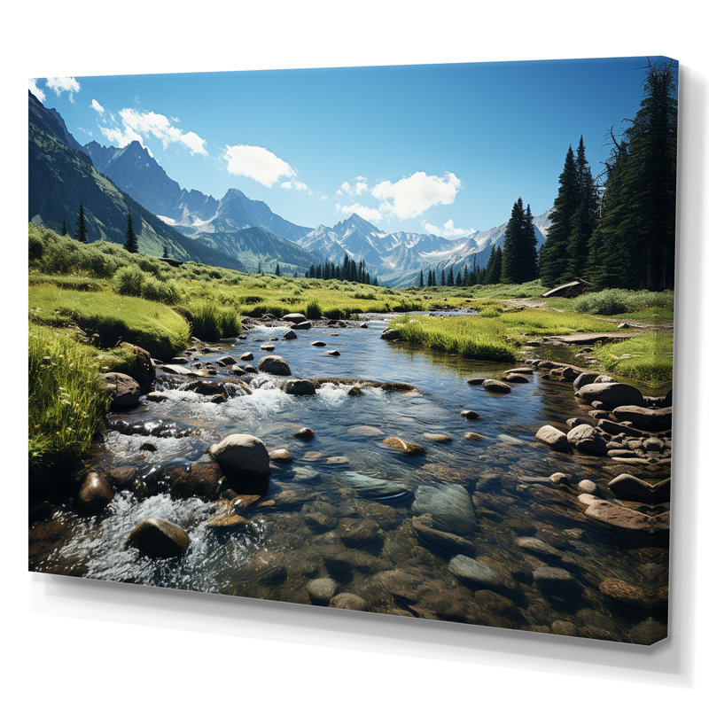 «USA Rocky Mountain National Park River I», reproduction d'art sur toile encadrée, Toile tendue, H 12 po x l 20 po x P 1 po
