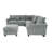 4Pc Sectional Set Matching Pillow Cocktail Ottoman Corner Wedge Right And Left Arm Loveseat Corduroy Upholstered Fog Finish Primary Living Room-291980632