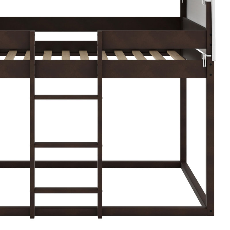 Lit superposé en bois avec tente, Espresso